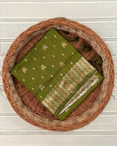 SC3018 - Linen Copper And Silver Butta With Stone